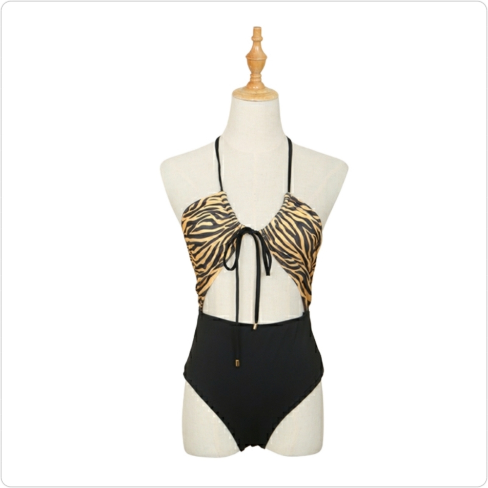 56.) Yellow Zebra Swimsuit